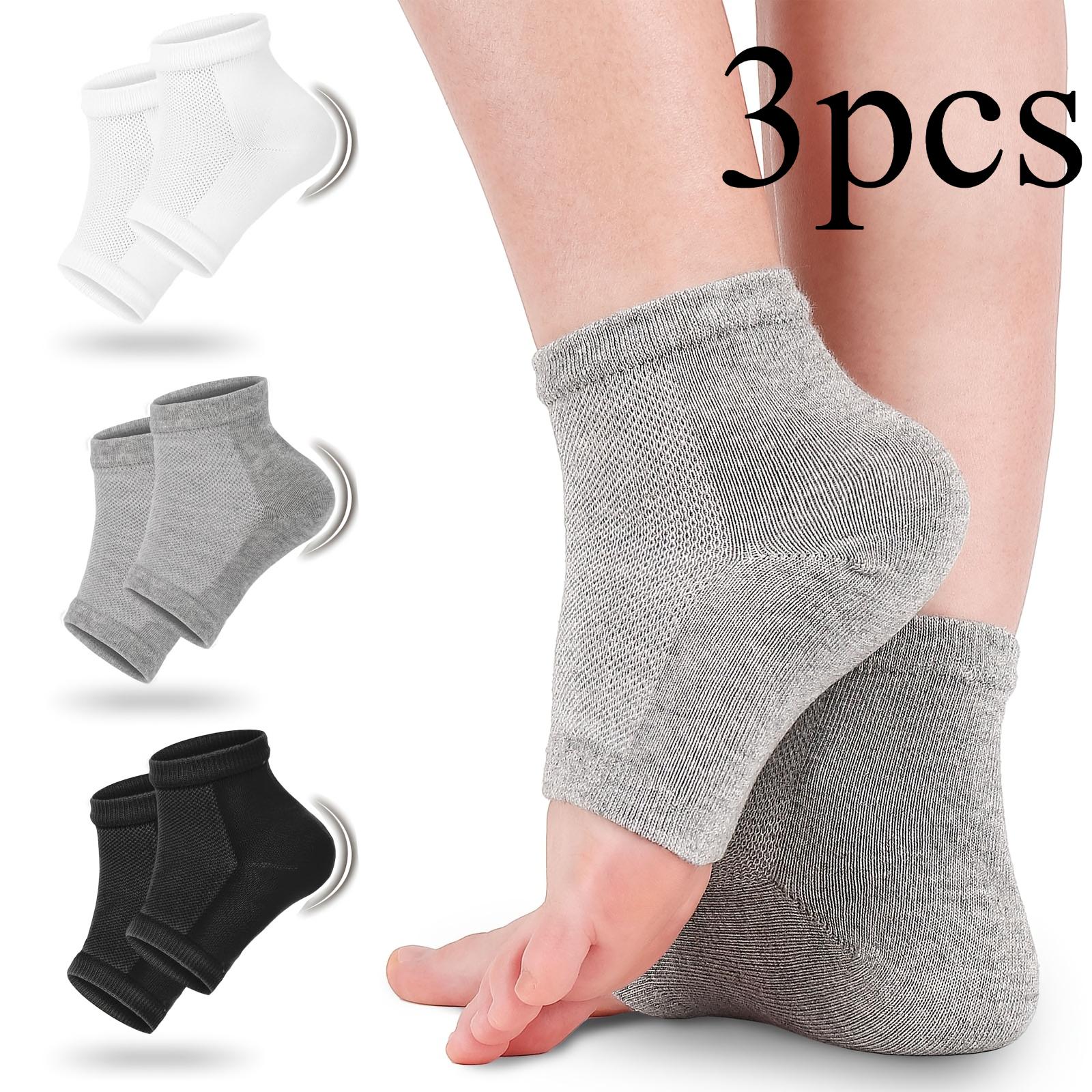 

3 пары увлажняющих носков для пяток | Гипоаллергенные, смягчающие и увлажняющие средства для ухода за ногами | Дизайн без носка с открытой пяткой белого/серого/черного цвета, защита пятки 3pcs