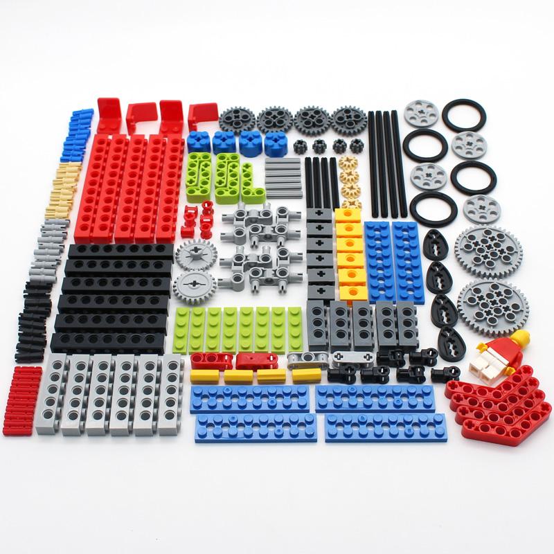 182PCS Blocks Compatible with Liftarm Beam Cross Axle Connector Panel MOC Accessory Mechanical Car Bulk Technical Parts Toys