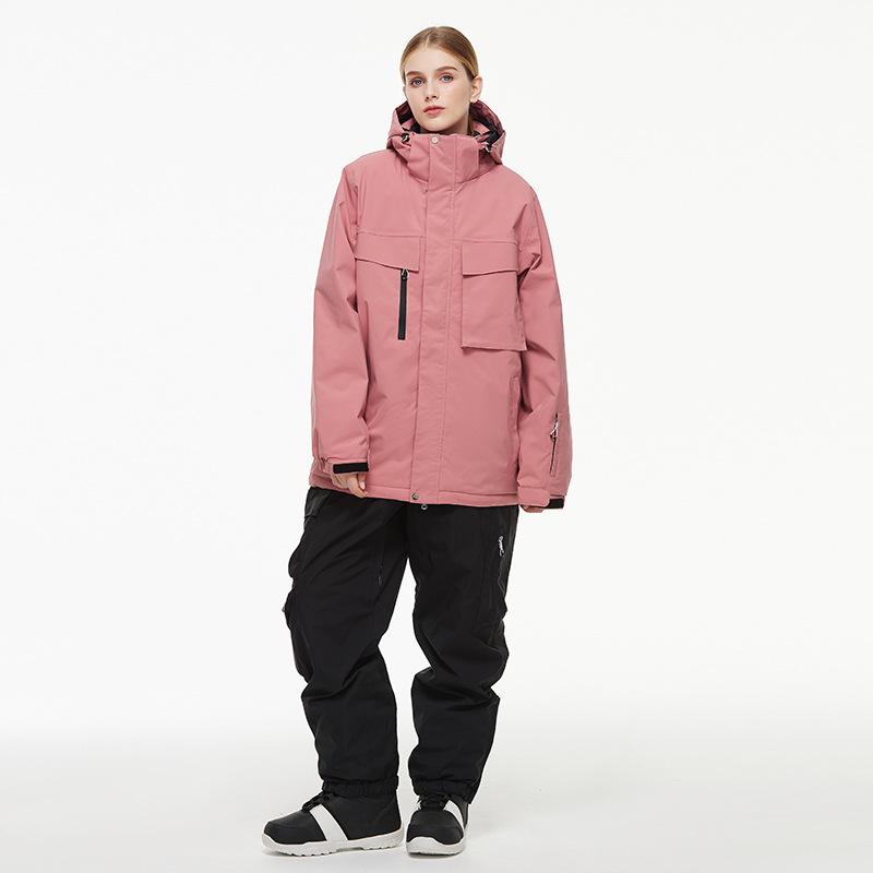 Women's and Men's Waterproof Ski Jacket and Pants Set - Winter Warmth for Single/Double Board Skiing.