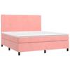 3142916 vidaXL Divan Bed with Mattress Pink 160x200 Cm Velvet