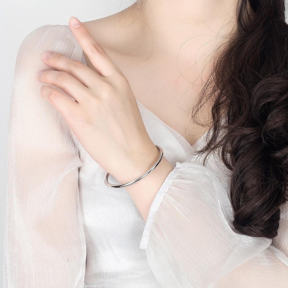 Bracelet Women'S Electroplated Thick Rhodium Gold Simple Bracelet Jewelry