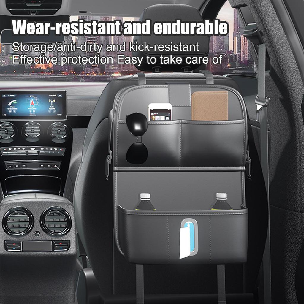 Backseat Organizer Car Seat Storage Organizer Anti-kick Pad Protector for Vehicles Auto Backseat Storage Bag with Folding Food