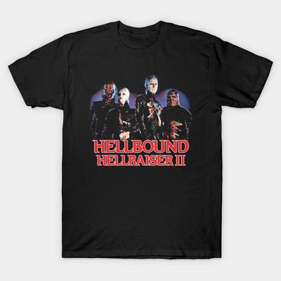Asian Size Men Print T-shirt Hellbound Hellraiser Ii Cenobites No-Cut Heat Transfer Print Cotton Tshirt
