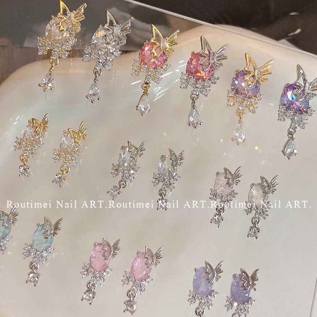 Luxury Zircon Bow Heart Pendant Nail Art Rhinestones – Exquisite, Shiny, and Elegant