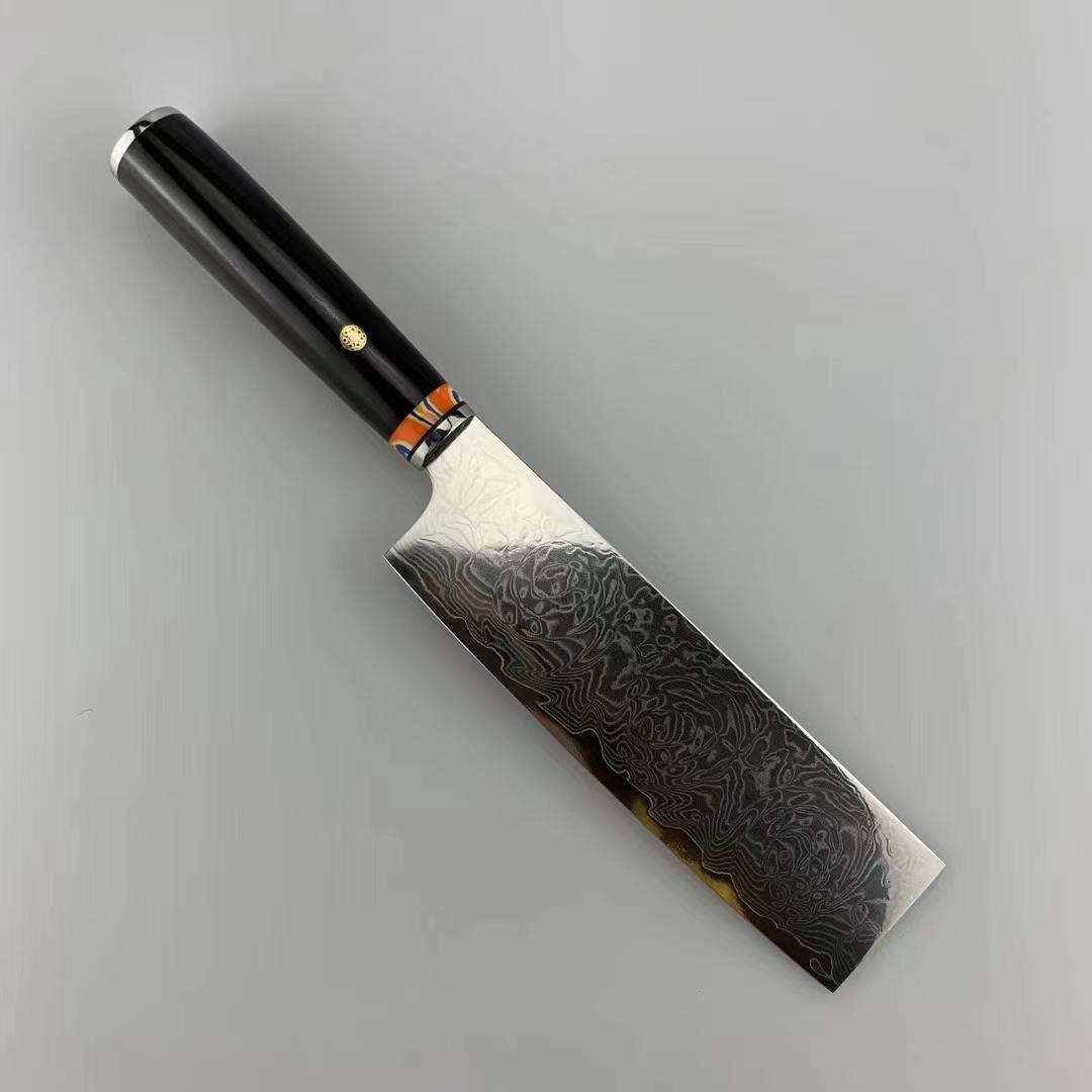 6 Inch Nakiri Knife 67 Layer Damascus Steel Blade Sharp Chefs Cleaver Slicing 10Cr15MoV Kitchen Knives Cooking Tools Wood Handle 6 inch