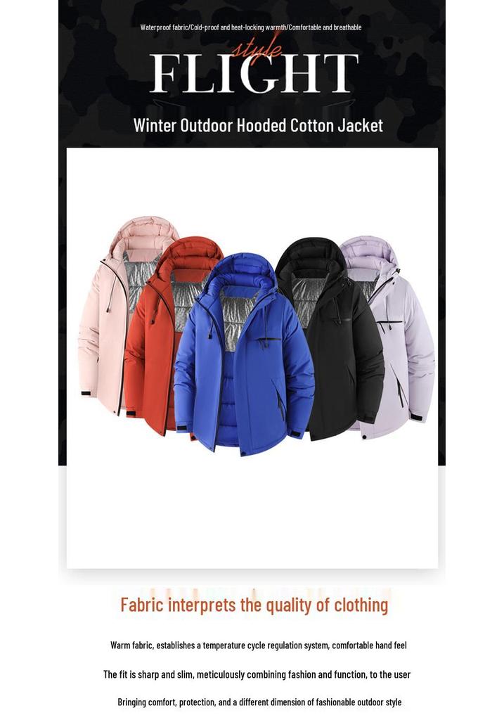 Unisex Graphene Hooded Jacket: Casual, Warm, and Ideal for Mountaineering.