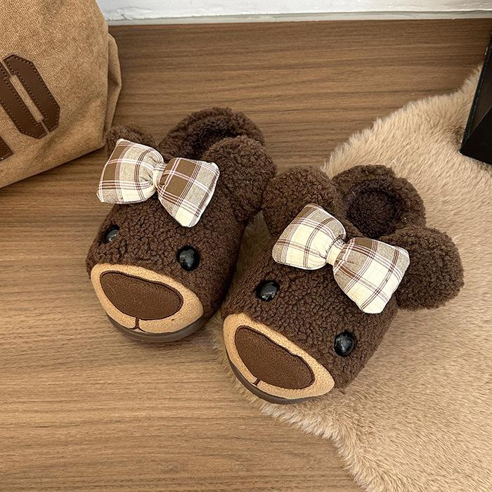

Капибара пушистые тапочки для женщин на осень и зиму 2025, с толстой подошвой, домашние комнатные теплые тапочки из хлопка с закрытым носком 41 коричневый