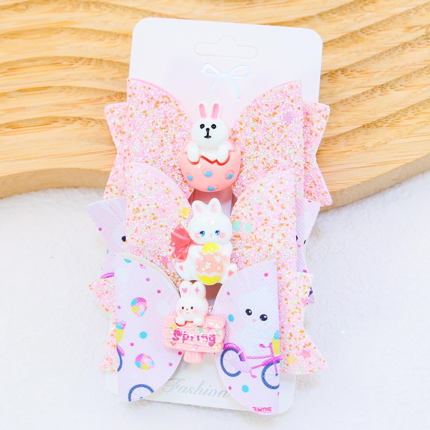 

3 шт./набор Банты на День Пасхи для девочек Заколки для волос Детские Яйца Кролик Банты для волос Заколки-автоматы Аксессуары для волос на День Пасхи для вечеринки