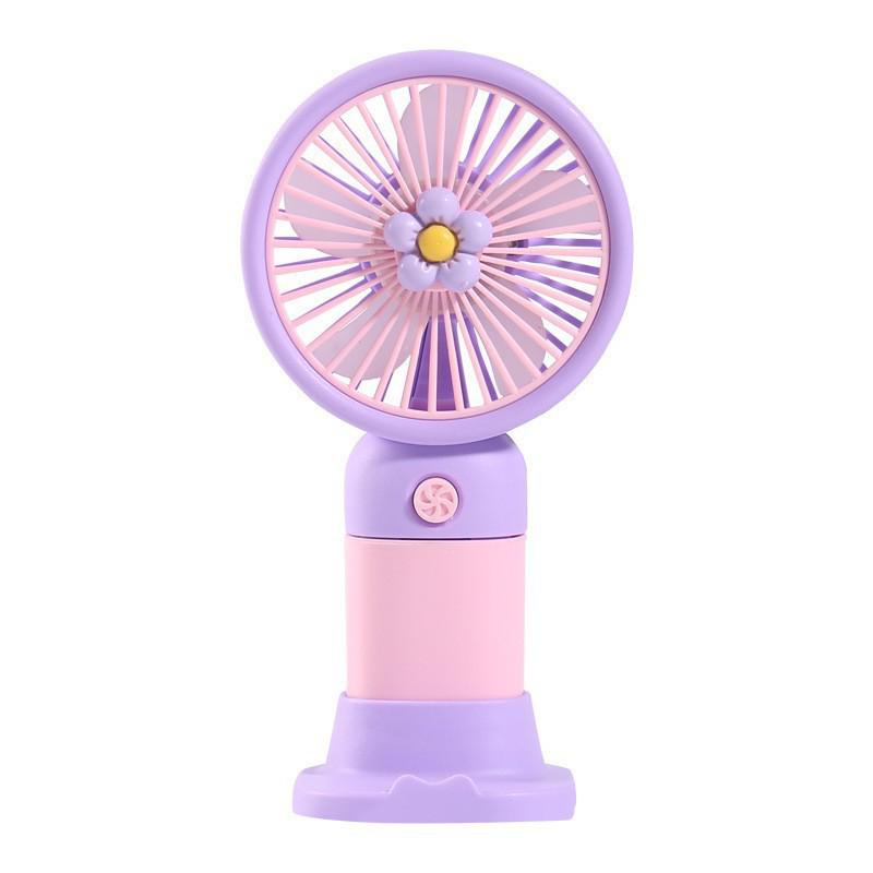 Cartoon Flower Fruit Mini Handheld Fan, Rechargeable Desktop Fan, Souvenir Gift.