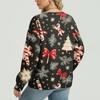 Women's Casual And Fashionable Christmas Print Long-Sleeved Top