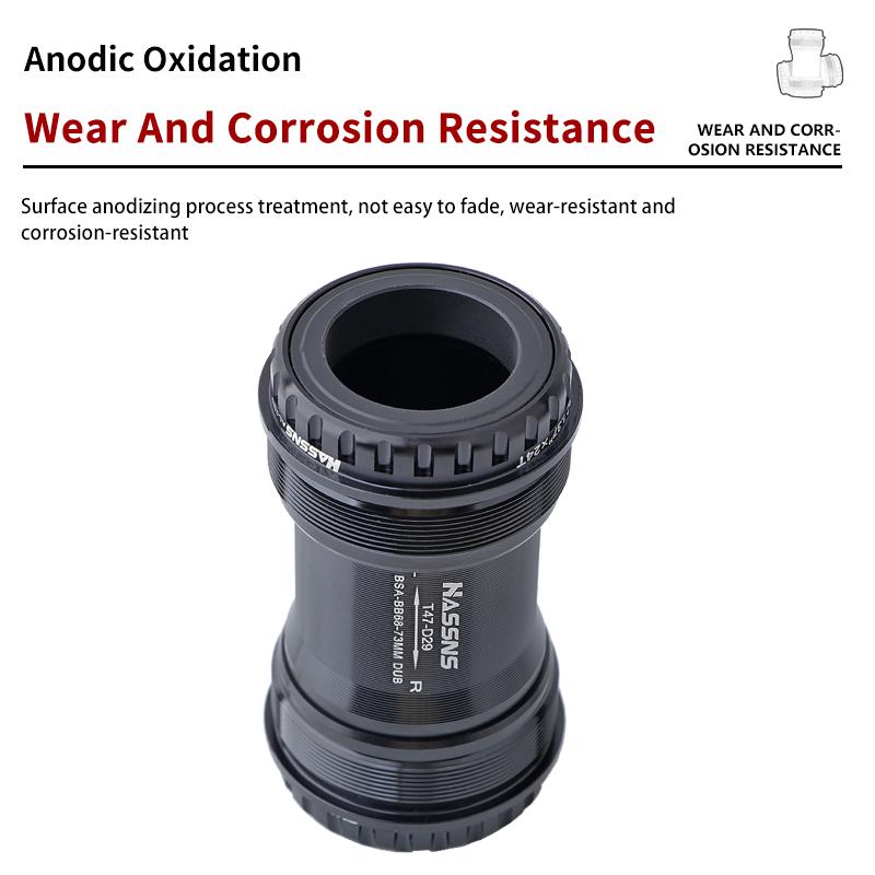HASSNS T47 Bottom Bracket BSA Mtb Central Movement DUB Bicycle Hollowtech Central Movement Mountain Bike Ceramics BB 68-73MM