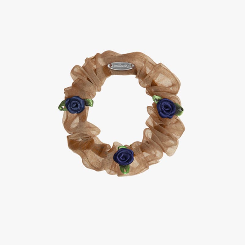mellotory mini rose see-through scrunchie (brown)