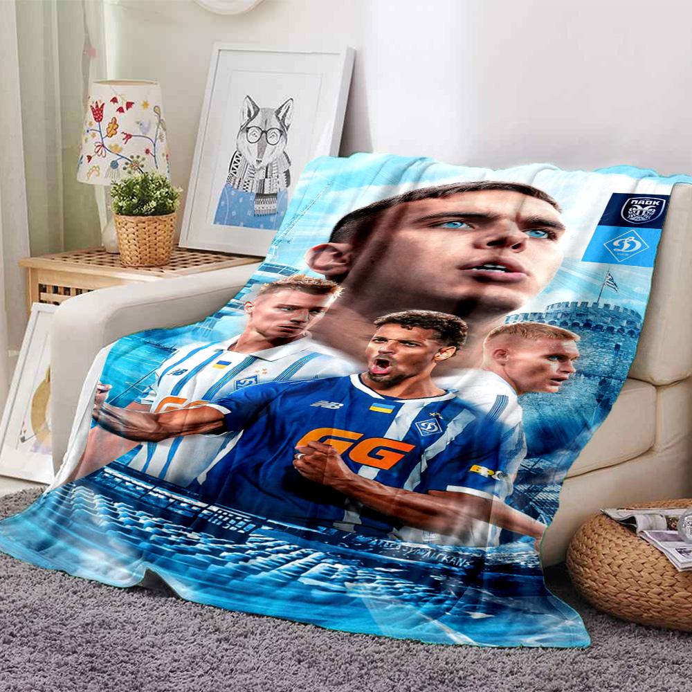 Dynamo Kyiv Football Team Collage Print Fleece Blanket Soft Warm Throw Blanket Sofa Couch Bed Home Decor For Soccer Fans