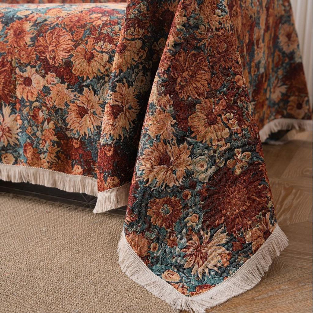 Jacquard Sofa Towel Monet Oil Painting Fringed Four-season Universal Full Cover All-inclusive Universal Cover Blanket Sofa Cover