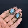 Blue Chalcedony 999 Copper Wire Wrapped Earrings, Handmade Gemstone Earrings Jewelry, Gifts For Wife Brand New Earrings