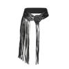 Zinc Zinc Alloy Rivets Belt Vintage Punk Belt Exaggerated Tassels Waistband  Streetwear