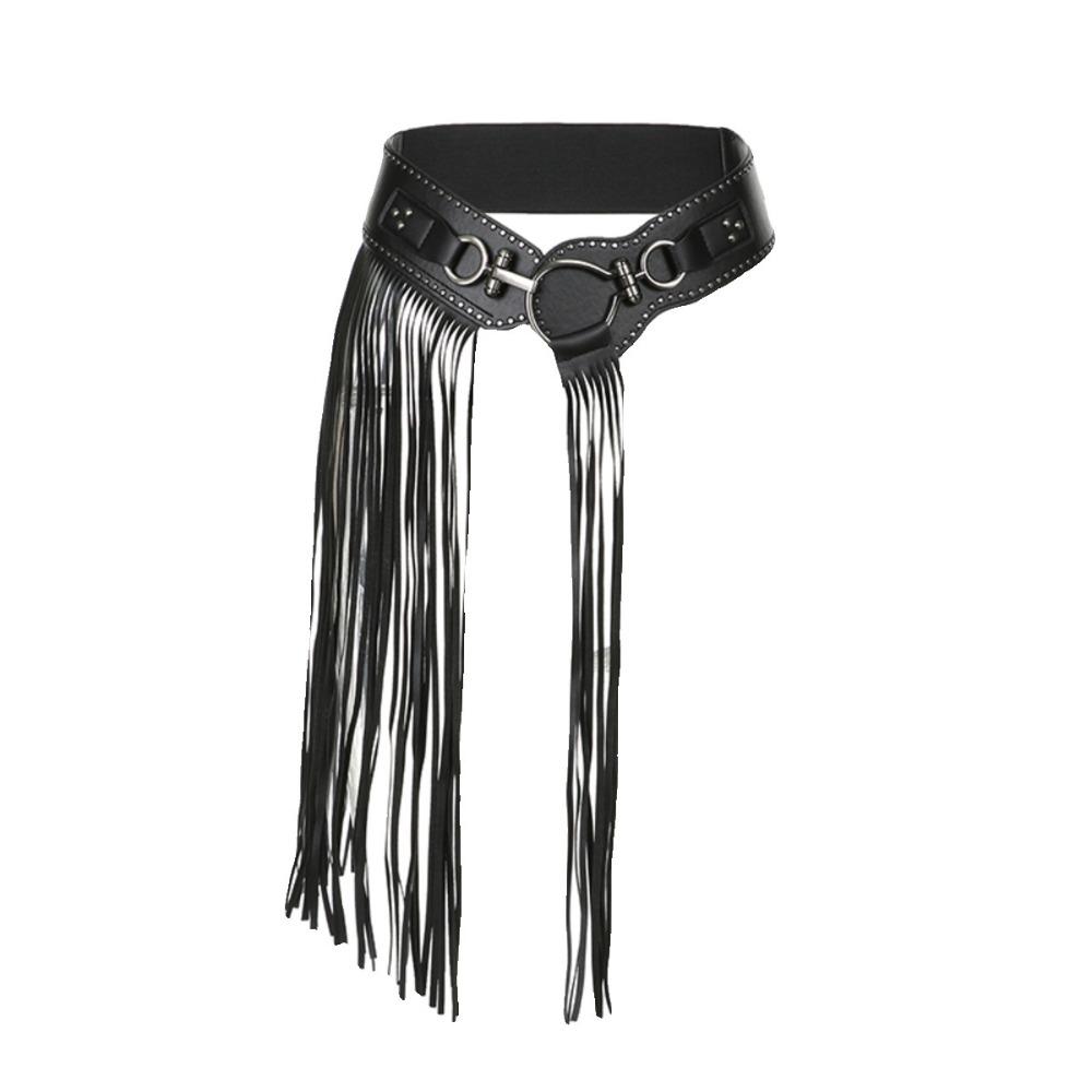 Zinc Zinc Alloy Rivets Belt Vintage Punk Belt Exaggerated Tassels Waistband Streetwear