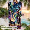 Witchcraft Theme Beach Towel Personalized Custom Name & Text Soft Quick Dry Beach Towel for Swimming Travel