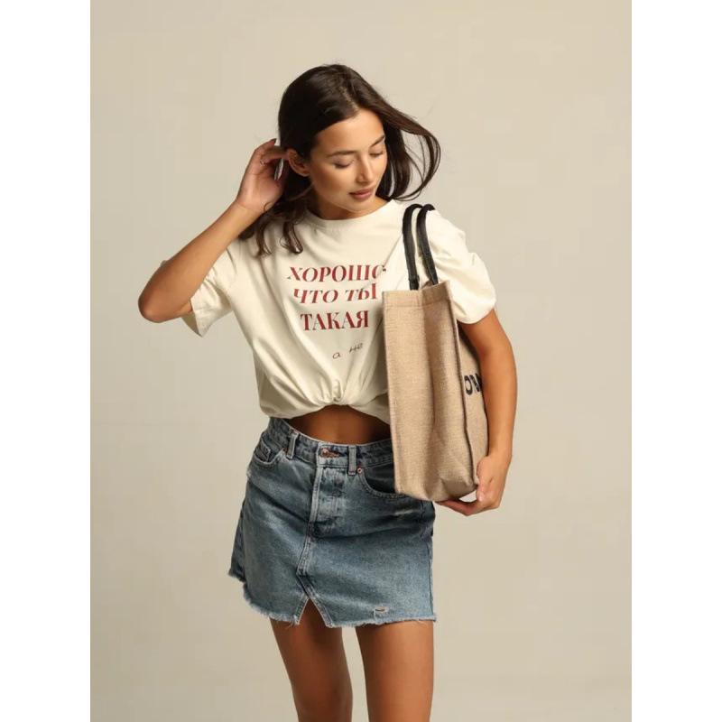 100% Cotton Loose Fit American Style Letter Print T-Shirt