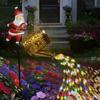 Christmas Santa Solar Kettle Lights Garden Lawn Christmas Light Santa Claus Watering Can Lights Outdoor Decorative Lamp for Yard