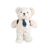 Backpack Teddy Bear Plush Toy, Small Bear Doll with Tie, Cuddly Brown Stuffed Animal for Kids, Soft Companion Toy Gift