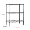 Amazon Basics 3-Tier Steel Shelf, Metal Rack, 340kg Load Capacity, 58.9cm Wide x 34cm Deep x 76.2cm High, Black
