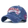 Denim Washed Baseball Cap Summer Oakland Orlando Letter Embroidered Sun Hat