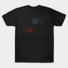 Asian Size Men Black Print T-shirt Dyad Balance No-Cut Heat Transfer Print Cotton Tshirt