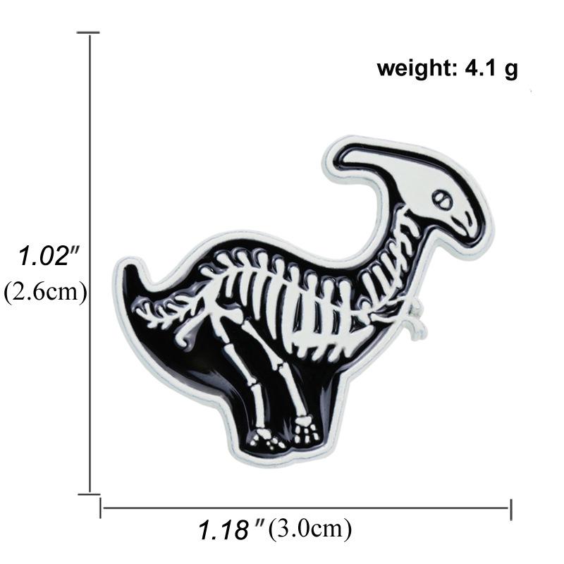 Anime Dinosaur Lapel Pin: Japanese & Korean Style Enamel Brooch for Men's Fashion