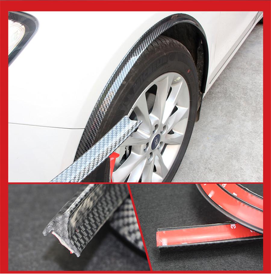 2 Pcs 150cm Carbon Fiber Color Car Fender Flare Eyebrow Protection Trim Strip