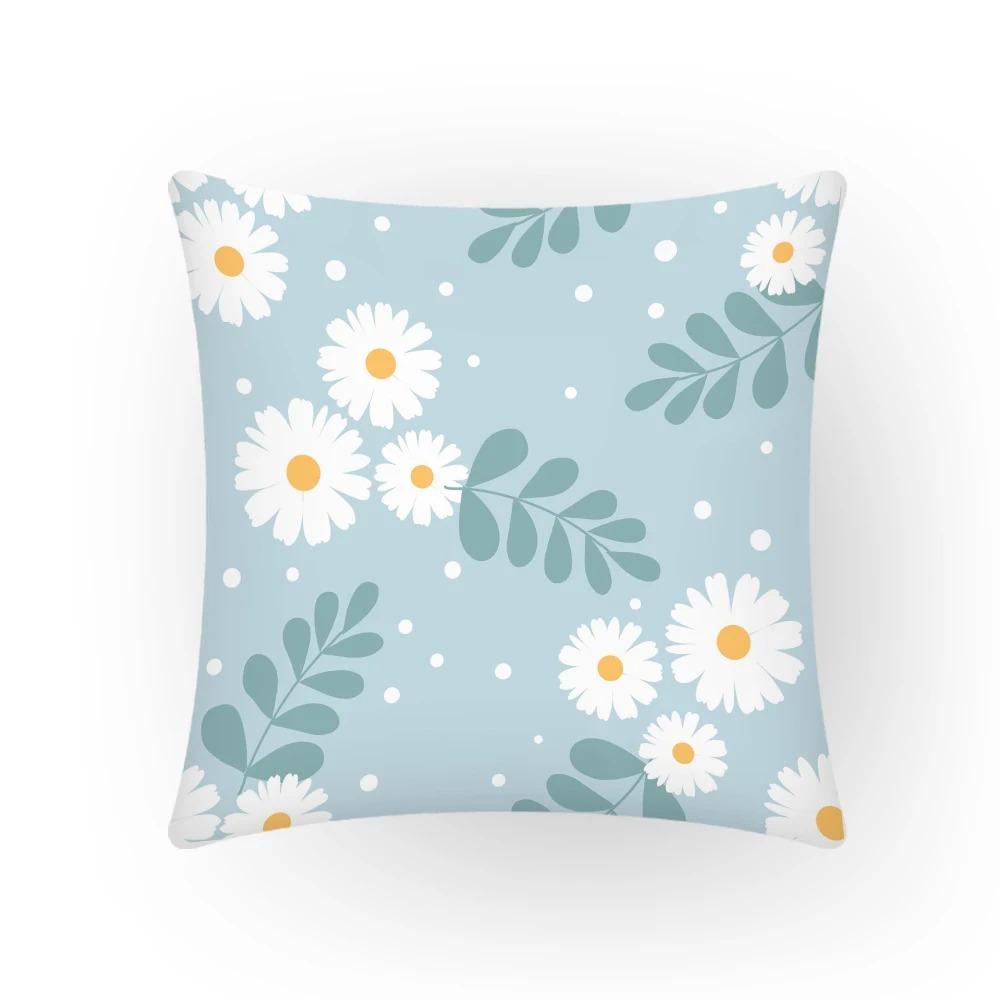 Натуральная и теплая наволочка для украшения дивана для спальни клетчатая наволочка с цветочным принтом квадратная простая и модная 40x40cm 544₽