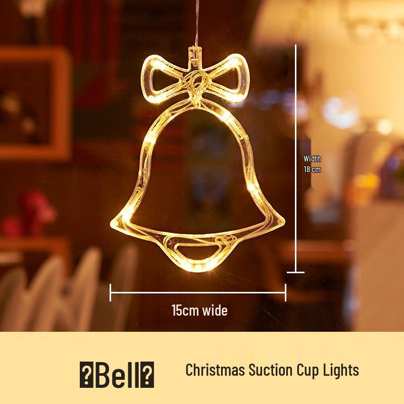 LED Christmas Decorative Lights: Snowman, Tree, Bells, Star, Window Suction Cup Holiday Set