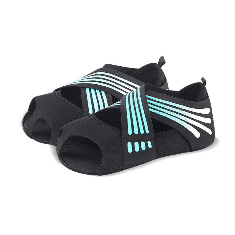 

1 пара женской обуви для йоги, профессиональные носки с пятью пальцами для тренировок, фитнеса, танцев, пилатеса, спортивные носки на мягкой подошве Cyan S [35-36 shoe size]