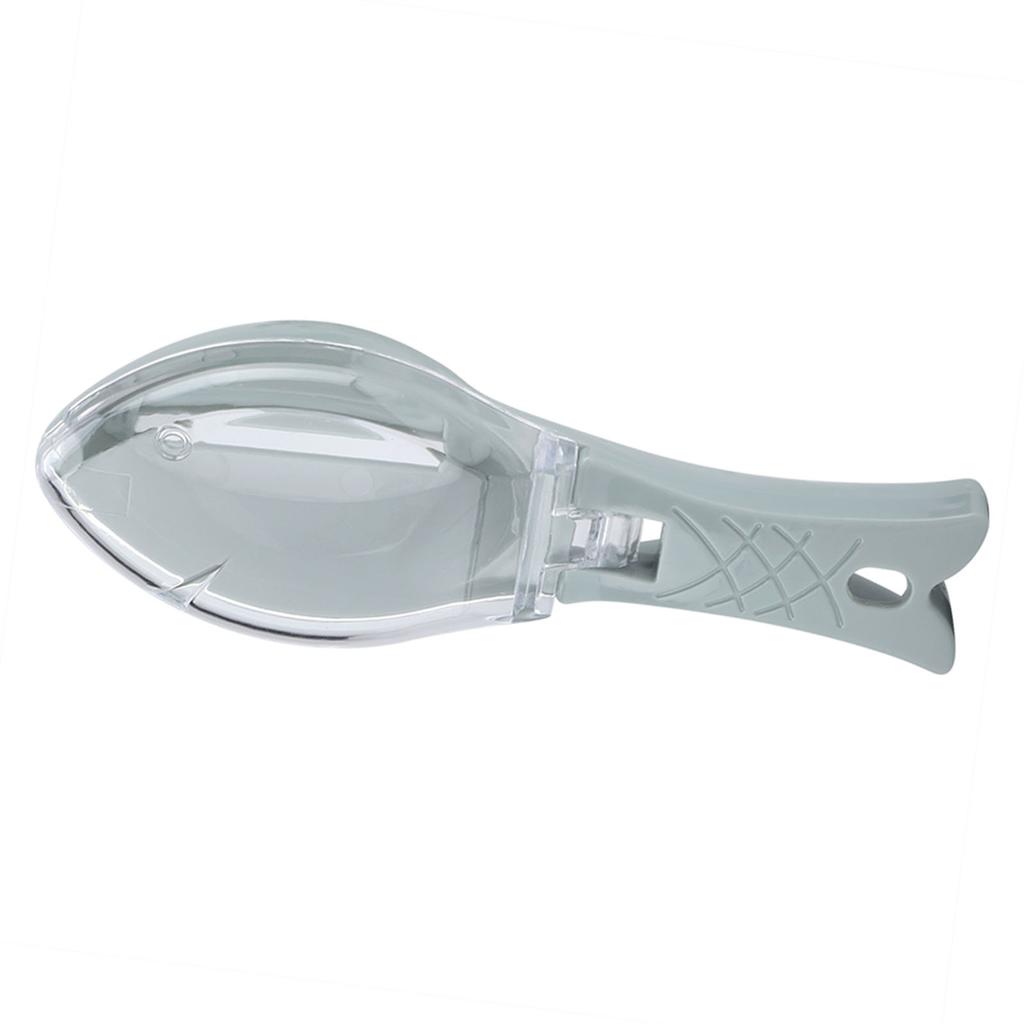 Fast Remove Fish Skin Scraping Brush Plastic Scraper Kitchen Cleaning Fishes Knife(White)