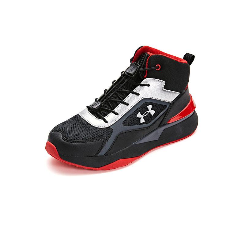 Under Armour Kids Lifestyle Series Fashion High-Top Casual Shoes Kids Sneakers Black Blue 2441304