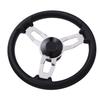 3 Spoke Destroyer Steering Wheel 13.5 Inch Stainless Steel Boat Steering Wheel with Foam Grip for Yacht