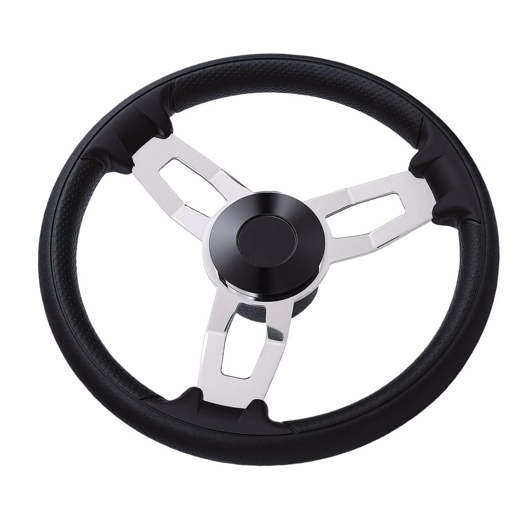 3 Spoke Destroyer Steering Wheel 13.5 Inch Stainless Steel Boat Steering Wheel with Foam Grip for Yacht