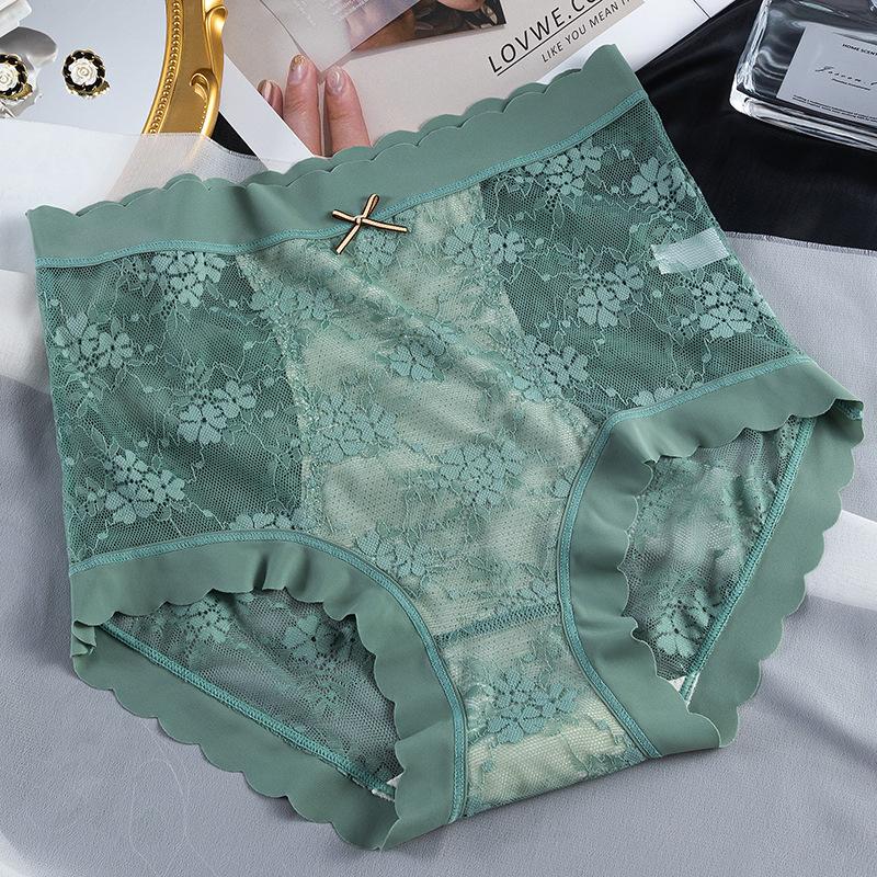 Lencería sexy de encaje de cintura alta, bragas ligeras que realzan los glúteos para mujeres, bragas envolventes.