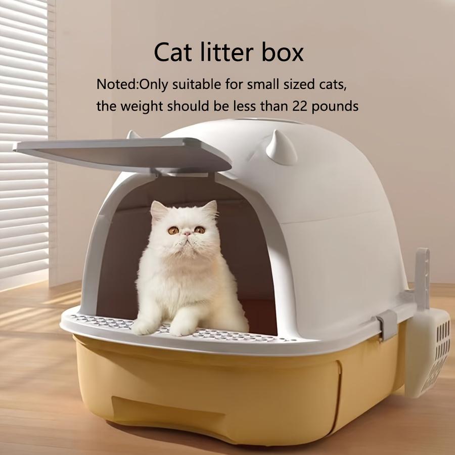 Vollständig geschlossene Katzentoilette mit Spritzschutzabdeckung, geruchsdichte Haustiertoilette für Hauskatzen
