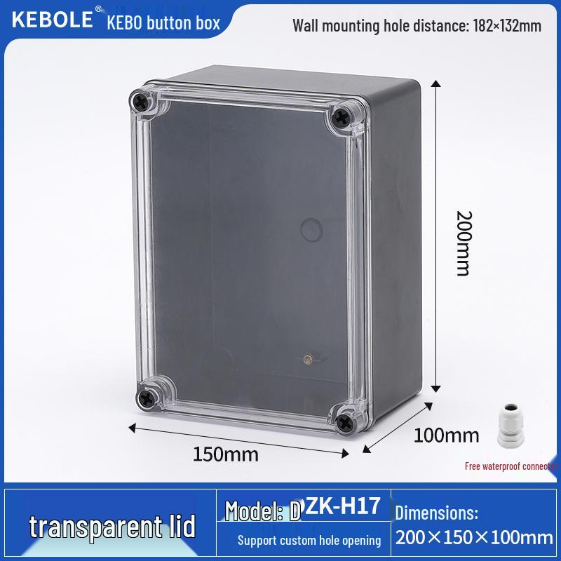 Transparent Waterproof ABS Plastic Junction Box for Indoor/Outdoor Power Supply & Monitor