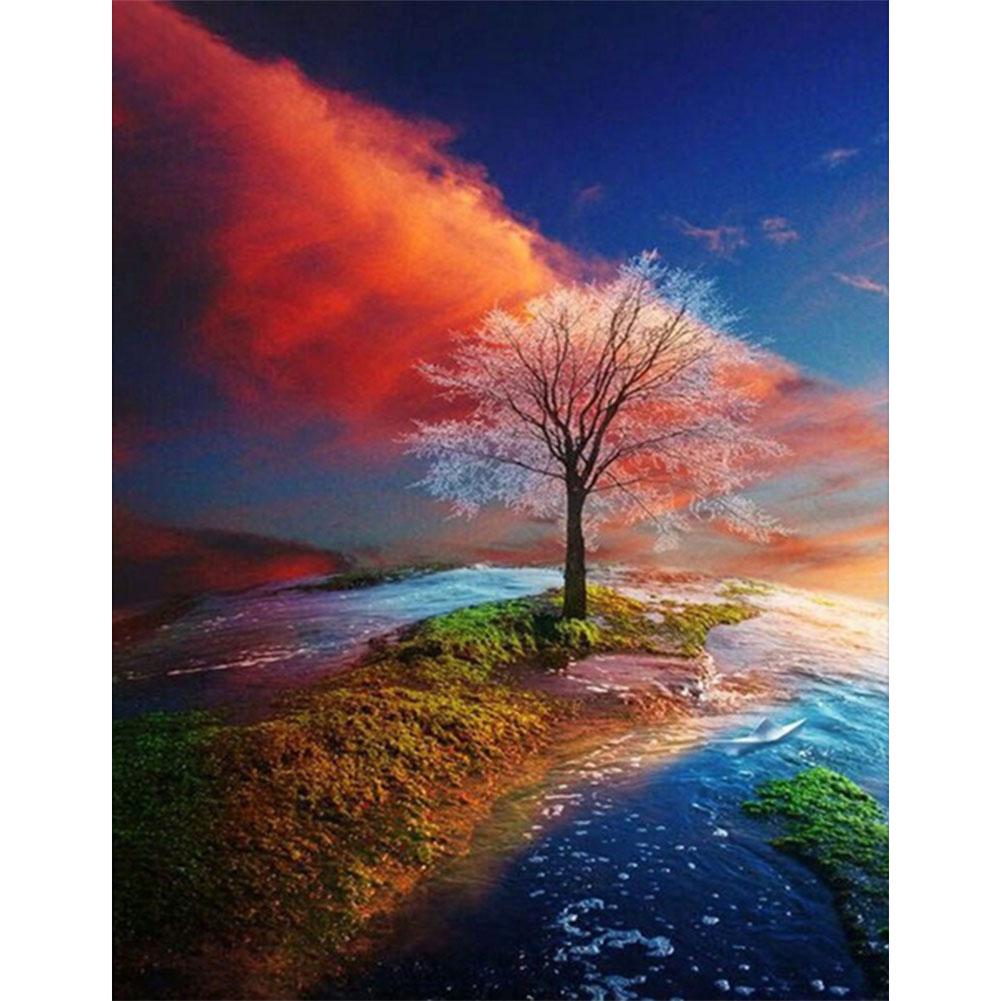 Buy Painting By Numbers Kit DIY Color Tree Canvas Oil Art Picture Home ...