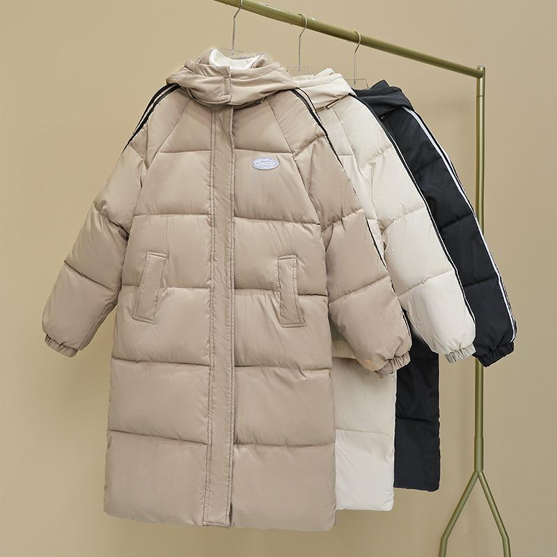 Winter Padded Down Cotton-padded Jacket Women's Fashion Over The Knee Extended Casual Cotton-padded Jacket.