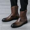 Designer New Arrivals Winter Mixed Patchwork Western Boot High Quality for Men's Pointed Casual Shoes Luxury High Tops