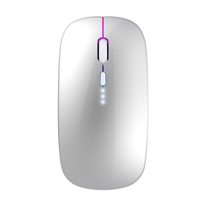 Wireless Dual-Mode Silent Bluetooth 2.4G Photoelectric Mouse with Rechargeable Power Display.