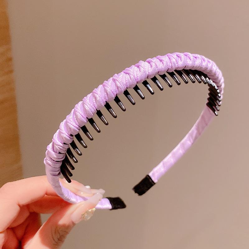 Cute Candy Colors Wrap Cloth Teeth Hairbands For Girls Sweet Hair Ornament Non-slip Headband Hair Band Fashion Hair Accessories