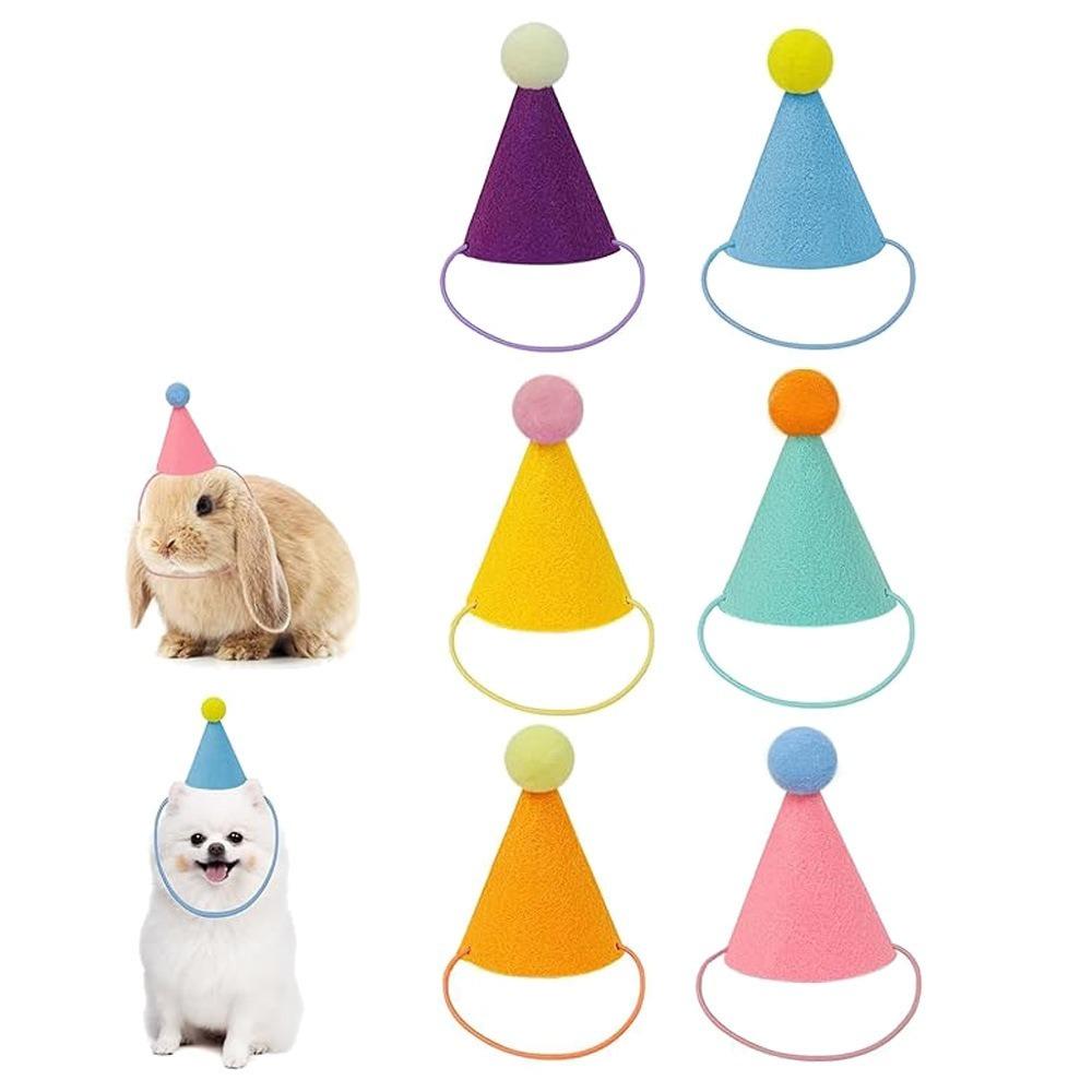 6/12pcs Lightweight Cone Hats Colorful Assorted Party Hats Cute Pet Party Hats  Stuffed Animals