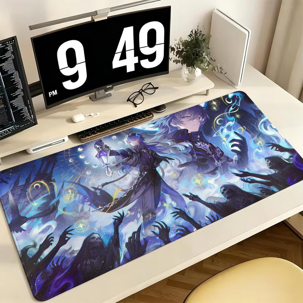Genshin Impact Flins Pro ESports Xxl Gaming Mousepad Extra Large NonSlip Stitched Edge Keyboard Laptop Desk Mat For Pc Gamer
