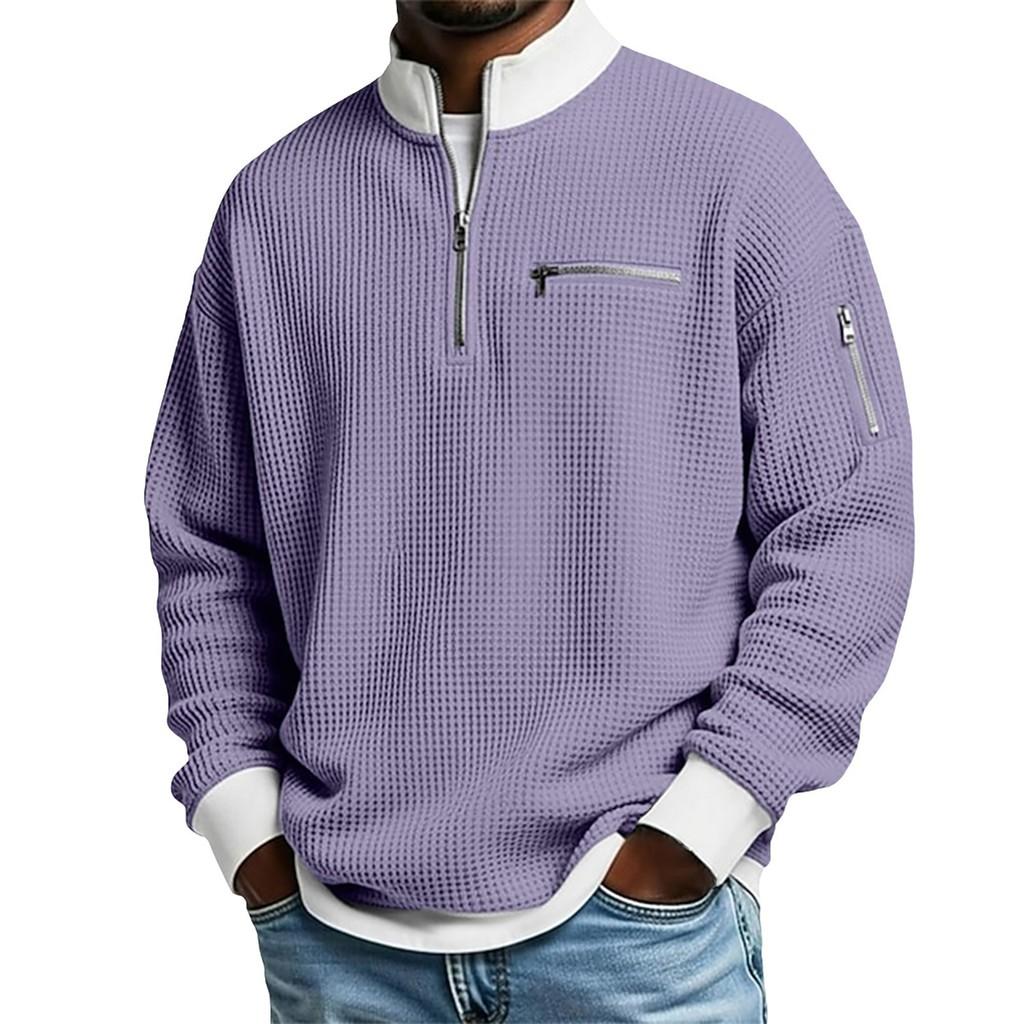 Mens Colorblock Zip Up Hoodie With Polyester Knit Fabric For Casual Sportswear