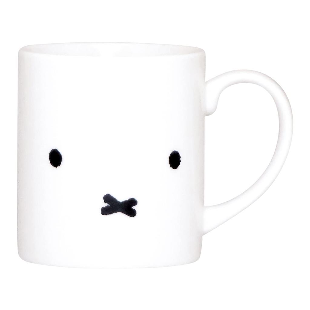 Kanesho Pottery Dick Bruna Face 409121 "Miffy" Mug, Approx. 300ml, Up,