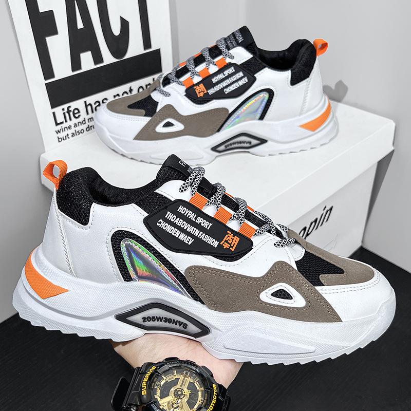 Spring Men's Shoes New Summer Breathable Teenagers Sports Running Casual Internet Celebrity Hot Daddy Trendy Shoes